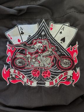 XL Lethal Threat Motor Gear, Button Down Biker Shirt, Let It Ride